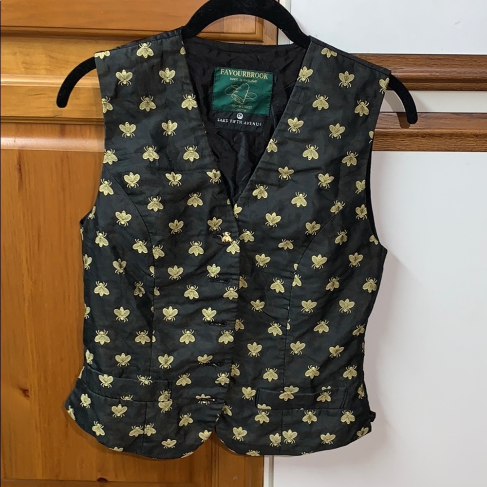 Embroidered bee vest from Saks fifth avenue size 6